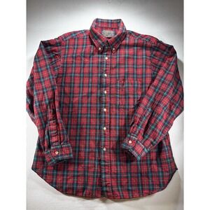 MEN'S PENDLETON SHIRT 100% PURE VIRGIN WOOL PLAID FLANNEL BUTTONDOWN Red/Blue XL